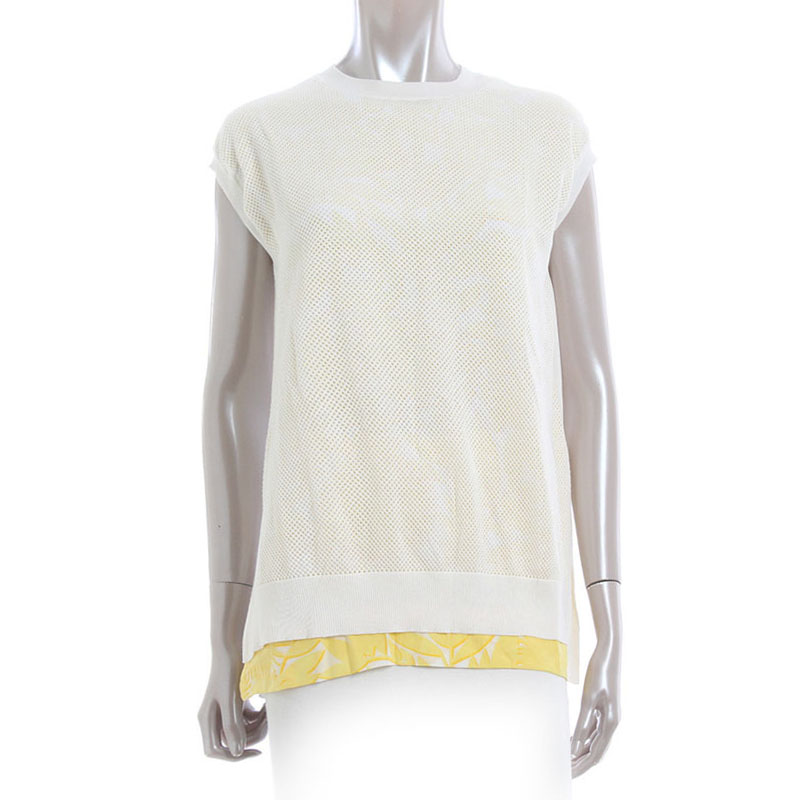 

Louis Vuitton Cream Mesh Overlay Top