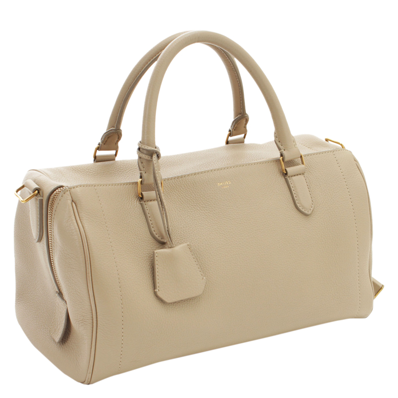 

Celine Beige Pebbled Leather Bowling Bag