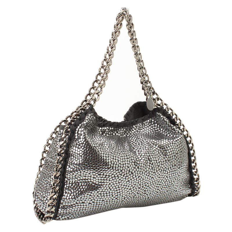 

Stella McCartney Black Shaggy Deer Faux-Leather Studded Falabella Tote