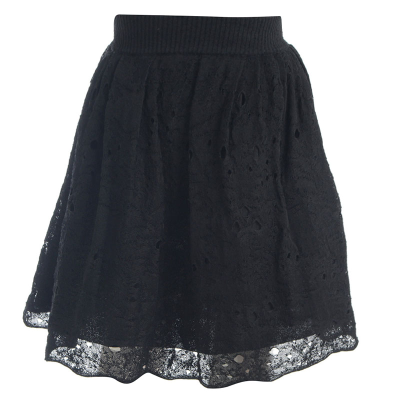

Chanel Black Knit Flared Skirt
