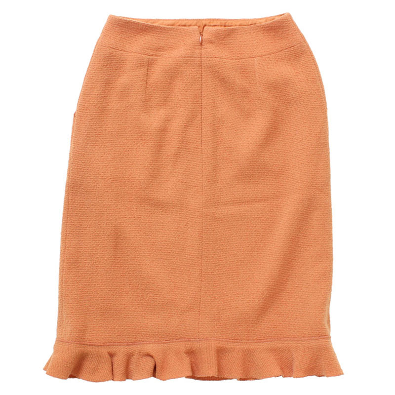

Chanel Orange Knit Knee Length Skirt