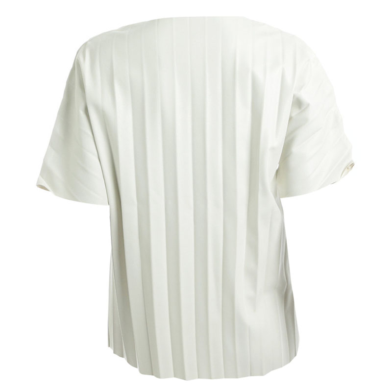 

Alexander Wang White Pleated Short Sleeve Top