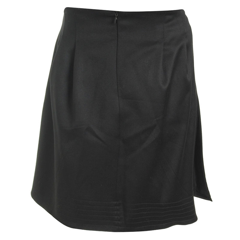 

Chanel Black A Line Wool Skirt