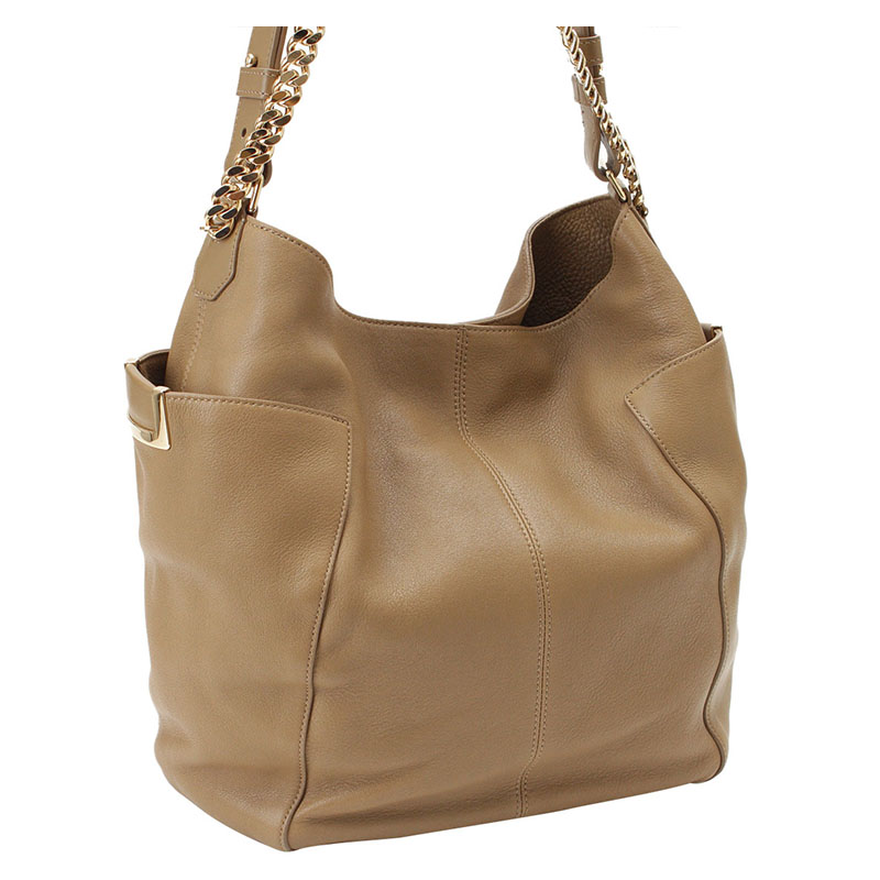 

Jimmy Choo Beige Leather Anna Shoulder Bag