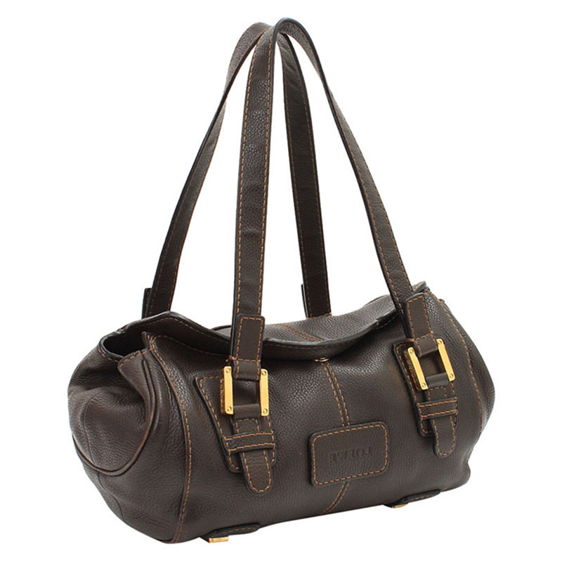 

Loewe Dark Brown Leather Road Satchel Bag