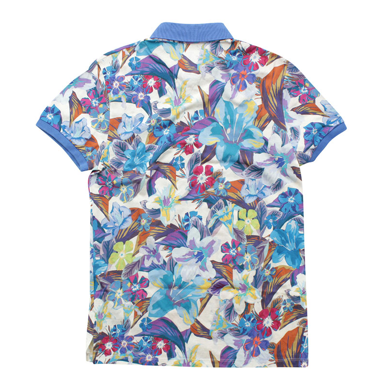 

Etro Blue Floral Print Knit Polo Shirt, Pink