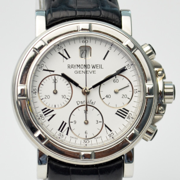Pre Owned Raymond Weil Parsifal SS White Mens Wristwatch 