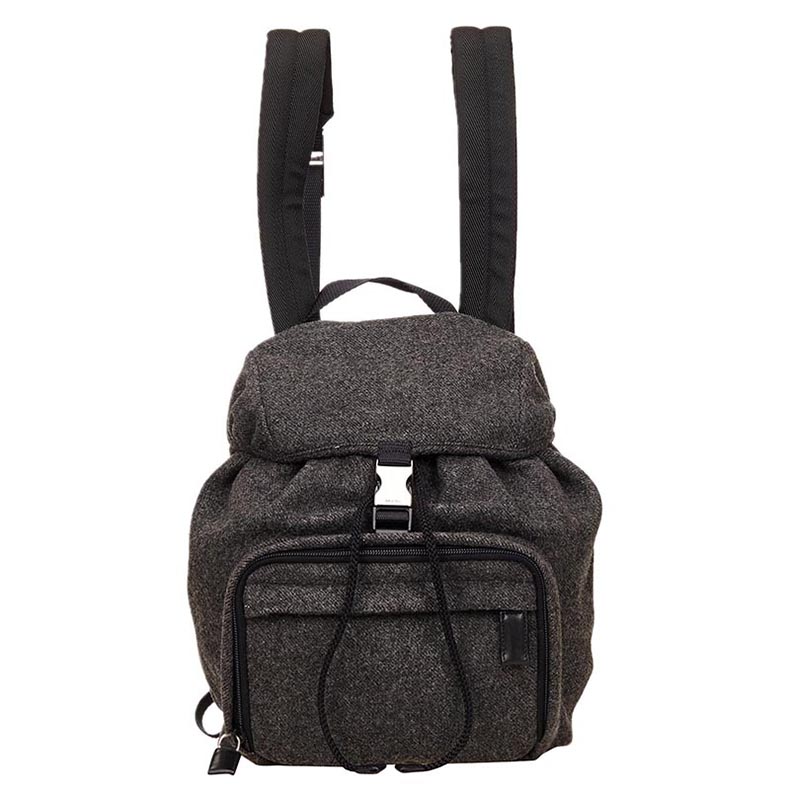 Prada Grey Wool Backpack