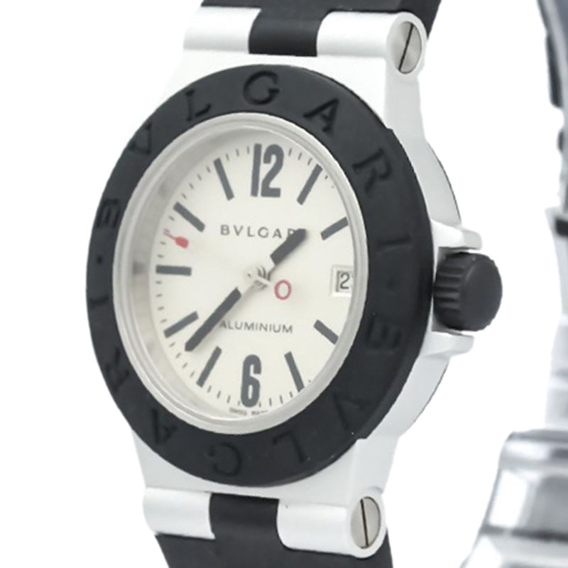 

Bvlgari White Rubber & Aluminum Diagono Women's Wristwatch