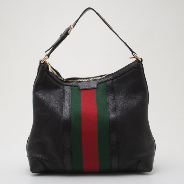Gucci Black Leather Red Green Stripe Hobo 35977 At Best Price Tlc Gucci Black Leather Red Green Stripe Hobo Nextprev Prevnext