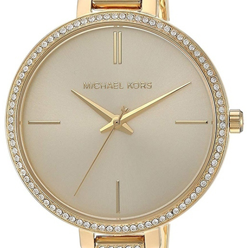 

Michael Kors Antique White Yellow Gold Plated Steel Jaryn MK3784 Women's Wristwatch, Cream