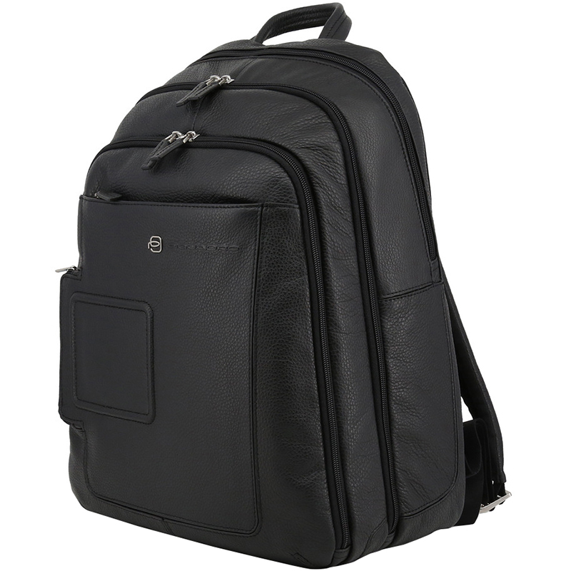 

Piquadro Black Leather Backpack