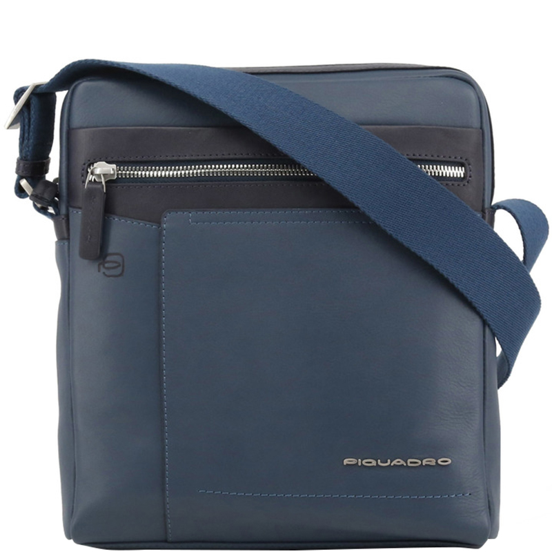 navy blue leather messenger bag