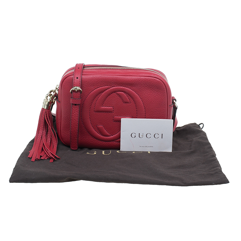 Gucci Red Leather Soho Disco Crossbody Bag - Buy & Sell - LC