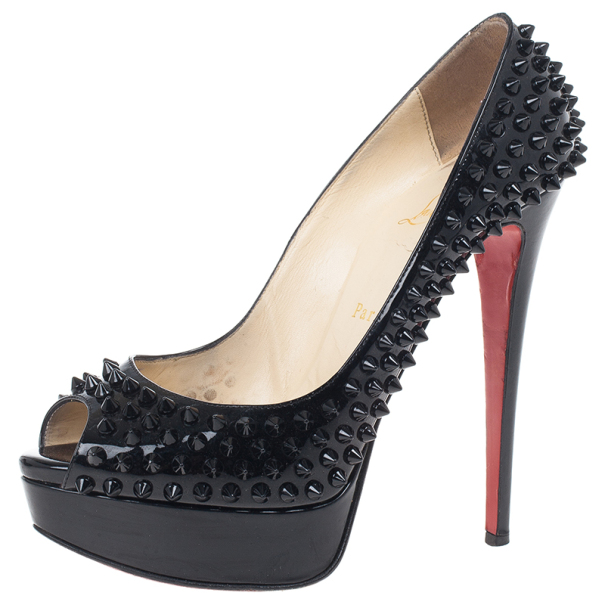 christian louboutin black peep toe spikes christian louboutin black peep toe spikes