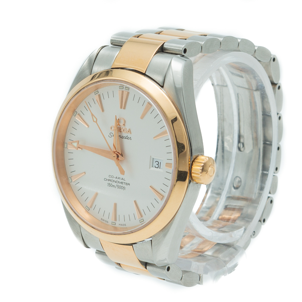 

Omega White Seamaster Aqua Terra Steel & Rose Gold Watch