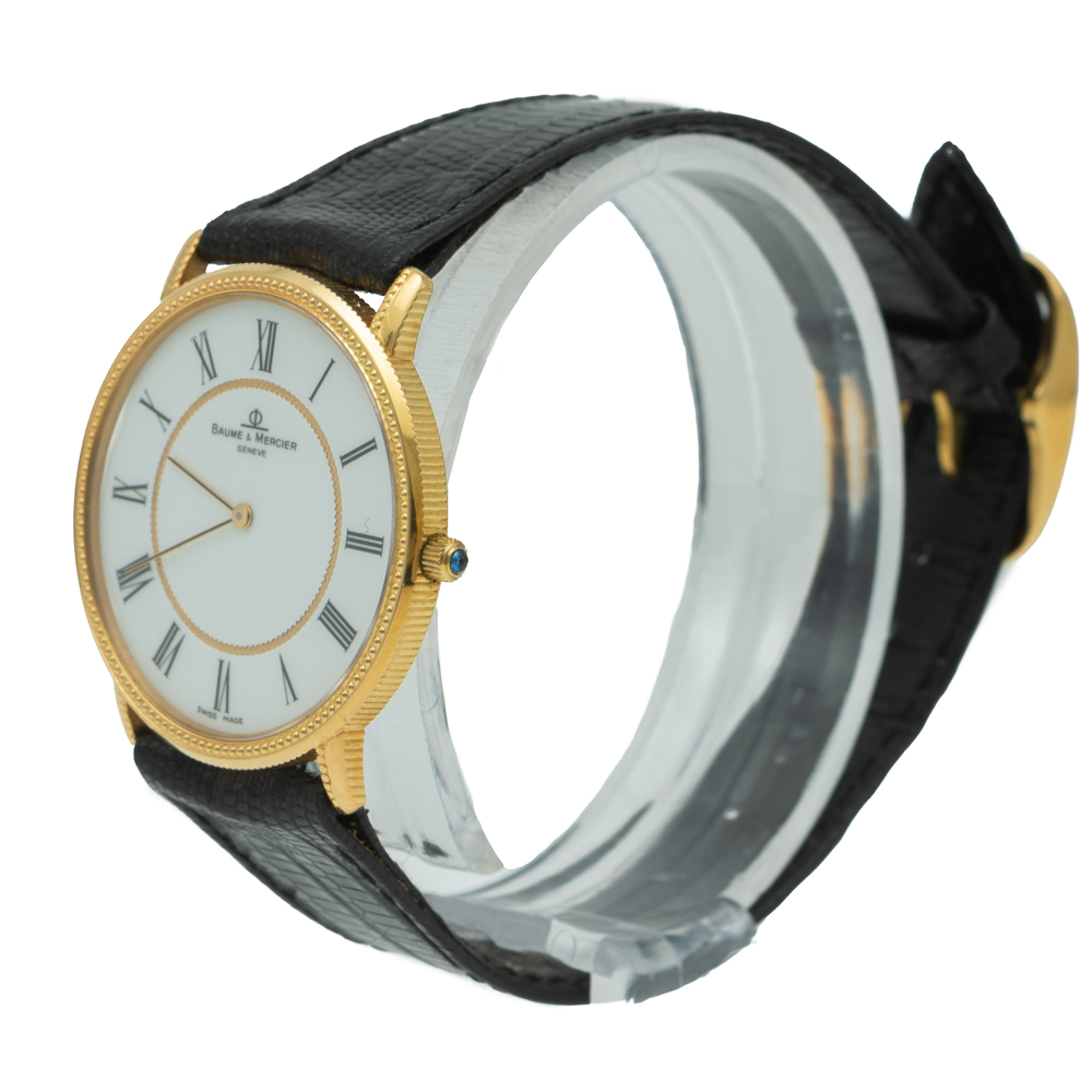 

Baume & Mercier White Classima Ultra Thin Yellow Gold Watch