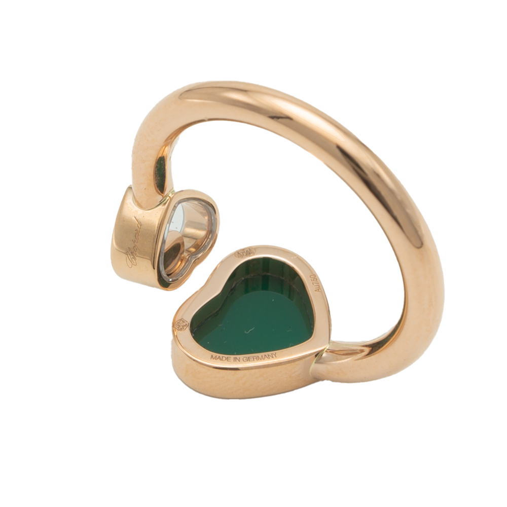 

Chopard Happy Heart Green Rose Gold Diamond Ring Size