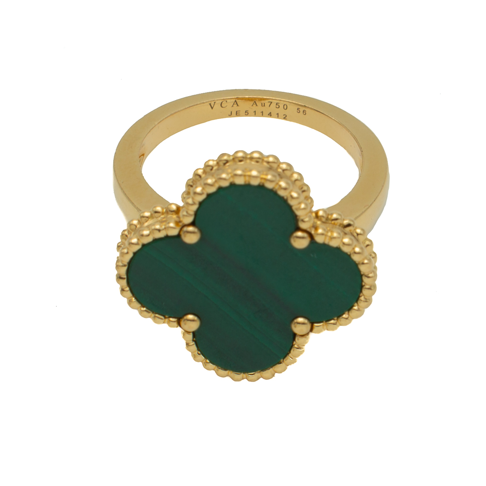 

Van Cleef & Arpels Magic Alhambra Malachite Yellow Gold Ring Size