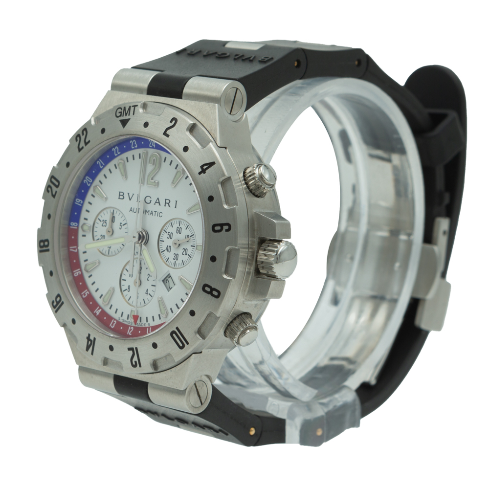 

Bvlgari Diagond Pro Gmt Flyback Steel Automatic Watch, White