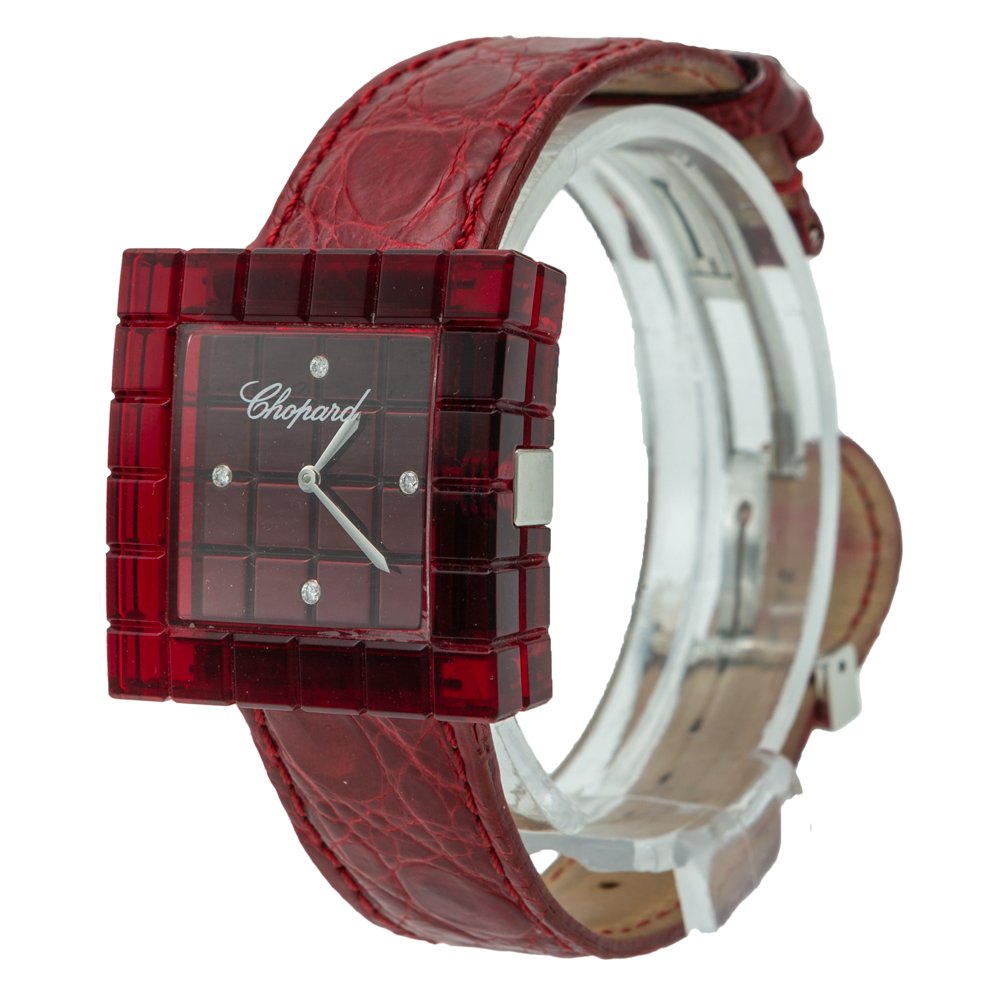 

Chopard Icecube be Mad Red Diamond Dial Steel & Resin Women's Watch