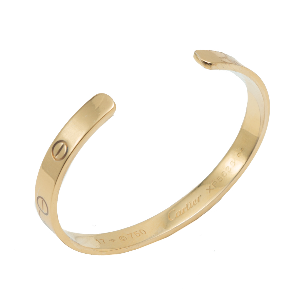 

Cartier Love Yellow Gold Open Cuff Bracelet Size