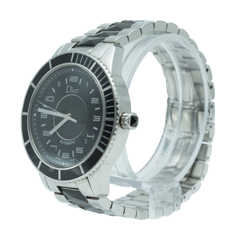 

Dior Black Christal Steel & Black Sapphires Automatic Men's Watch