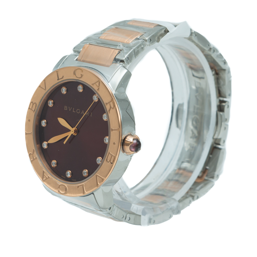 

Bvlgari Burgundy Bvlgari Bvlgari Steel & Rose Gold Diamond Women's Watch
