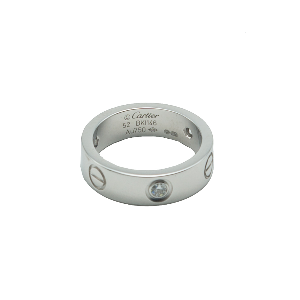 

Cartier Love White Gold 3 Diamonds Ring Size