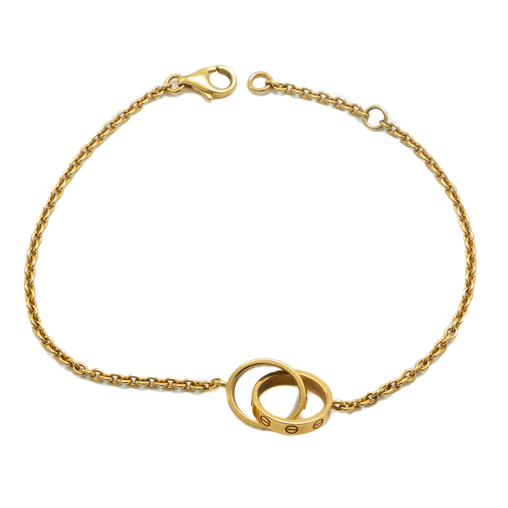 Pre Owned Cartier Love Yellow Gold Bracelet 18 Cm Modesens