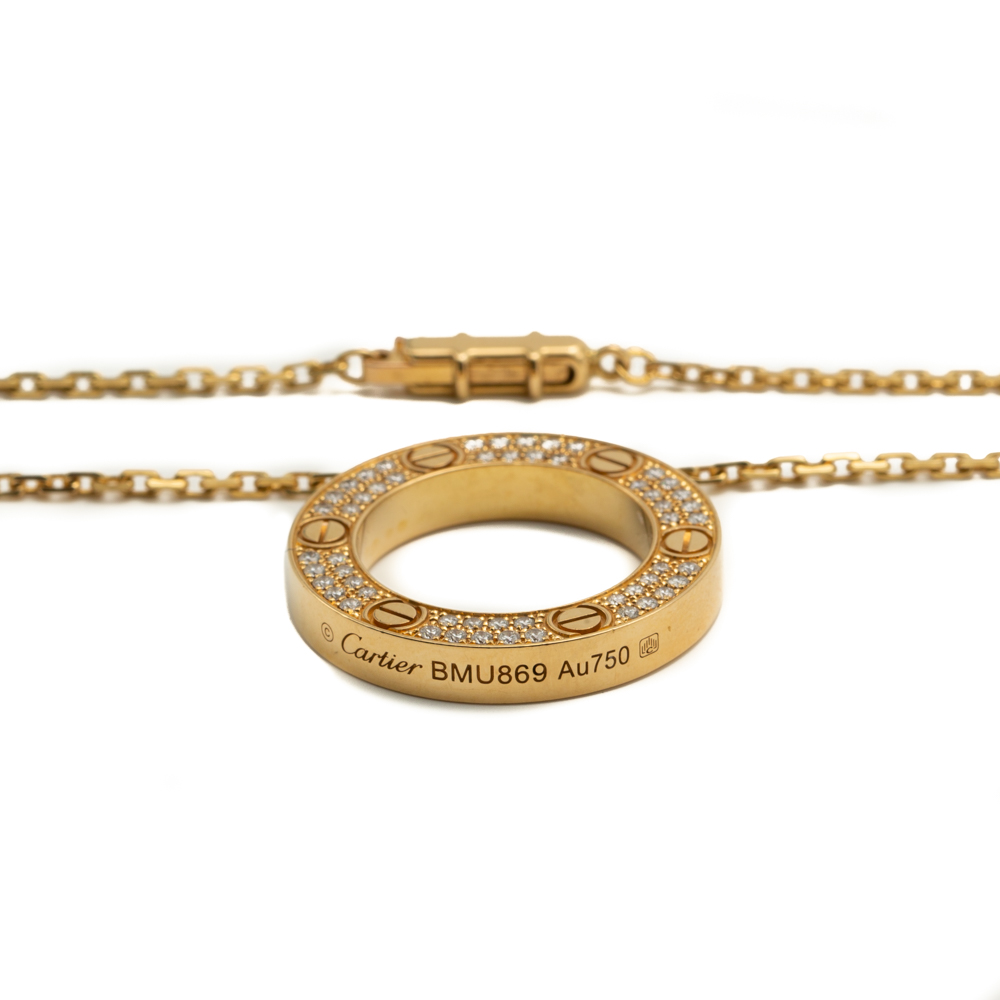 

Cartier Love Yellow Gold Pave Diamond Necklace