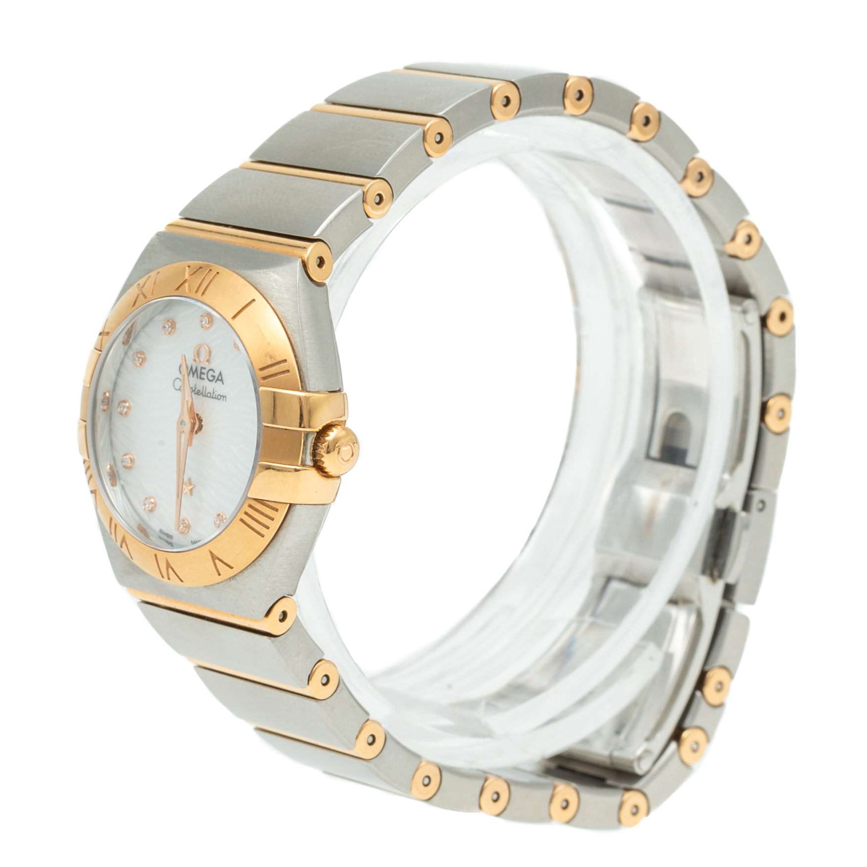 

Omega Constellation White Mother Of Pearl Diamond Dial Steel & Rose Gold Watch
