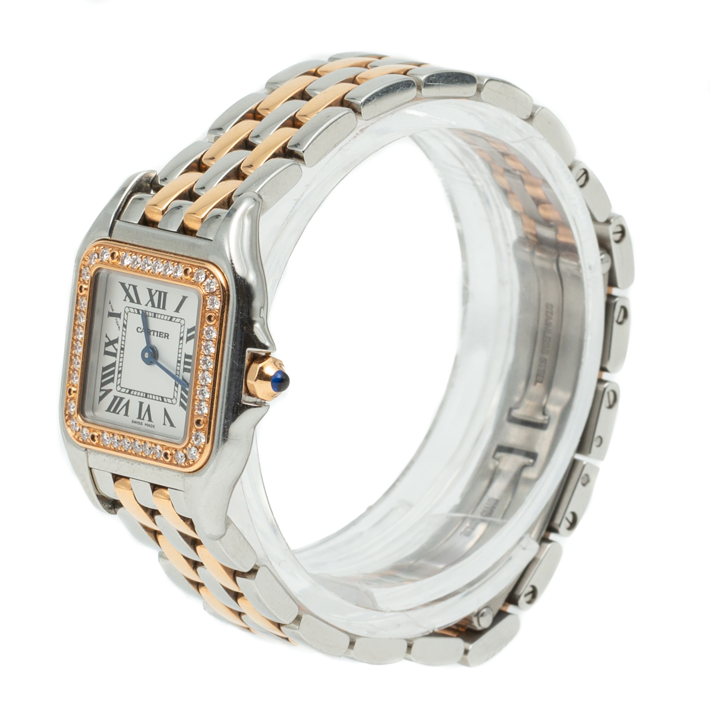 

Cartier Panthere Diamond Bezel Steel & Rose Gold Women'S Watch, White