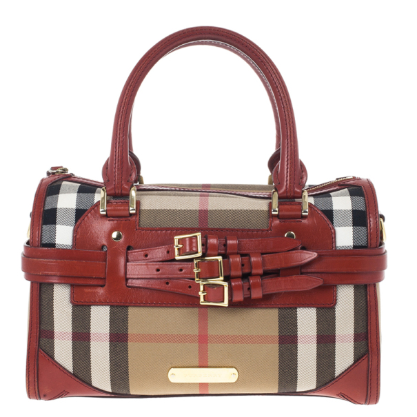 burberry check bowling bag