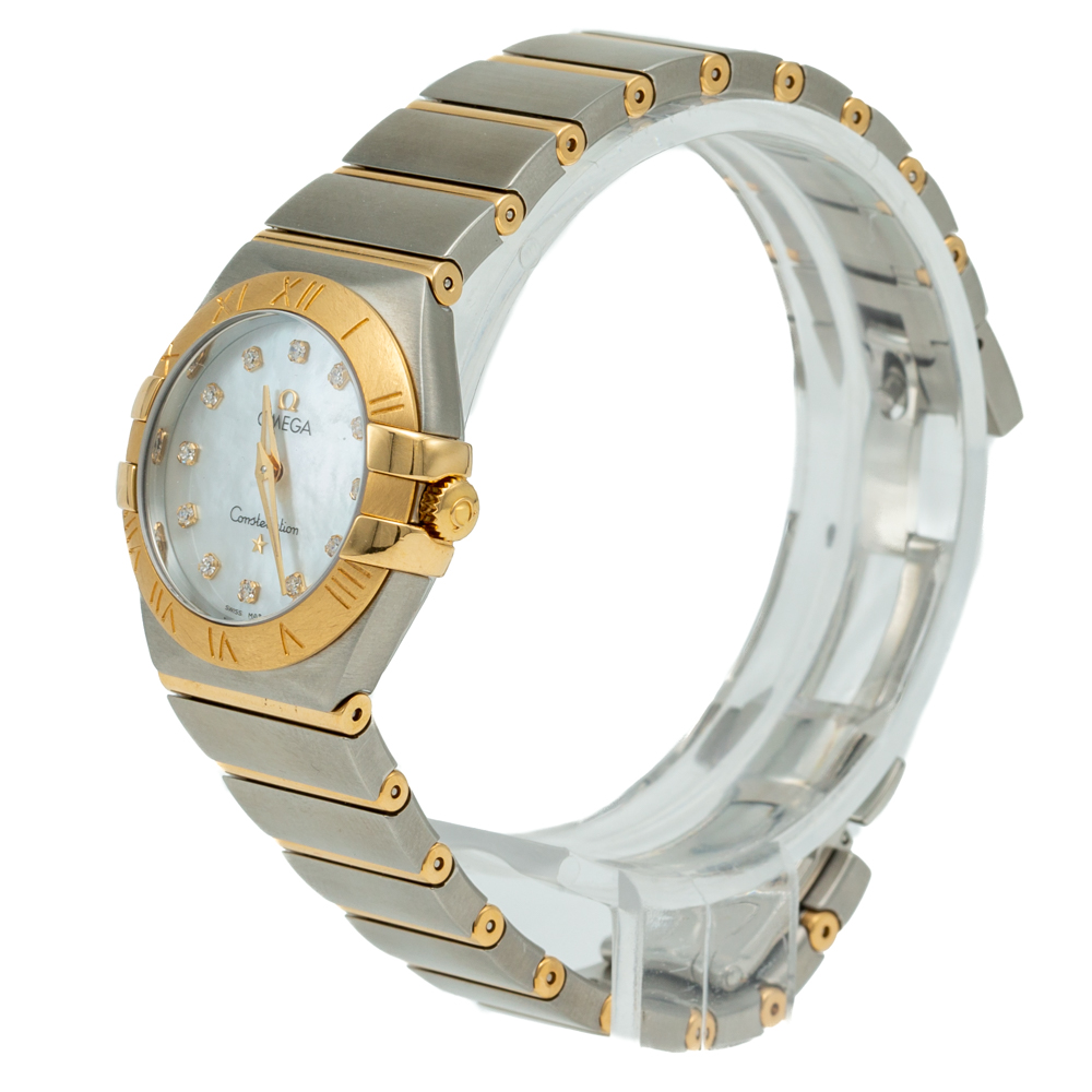 

Omega Constellation Steel & Yellow Gold Mother Of Pearl Diamond Dial Watch, White