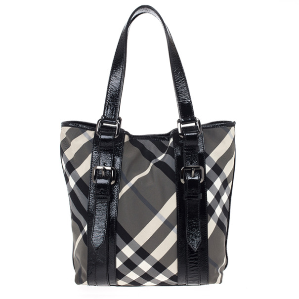Pre Owned Burberry Lowry Check Tote