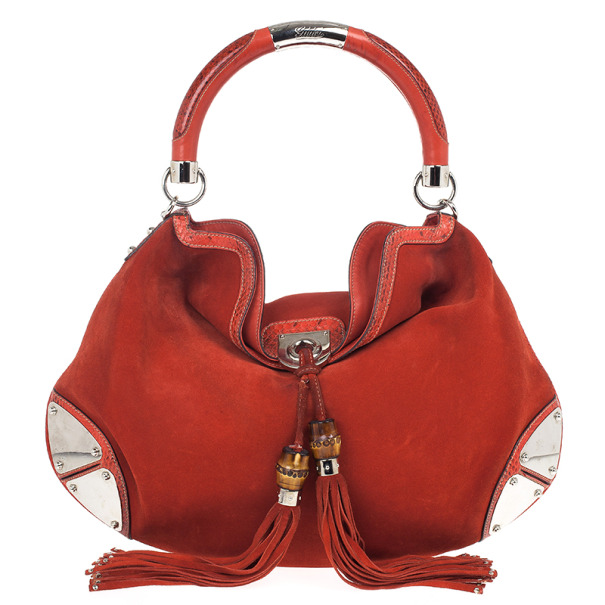 Gucci Orange Suede Medium Babouska Indy Bag 19166 At Best Price Prevnext
