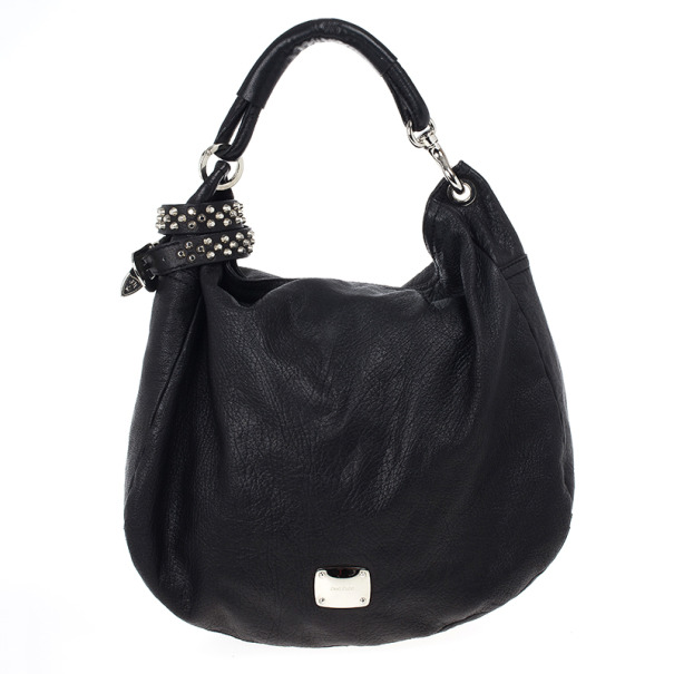 Jimmy Choo Black Leather Sky Studded Belt Hobo Bag 19259 At Best Jimmy Choo Black Leather Sky Studded Belt Hobo Bag Nextprev Prevnext
