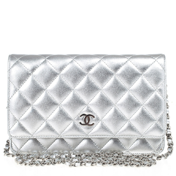 Chanel Silver Quilted Classic Woc Bag 22405 At Best Chanel Silver Quilted Classic Woc Bag 22405 At Best Price Tlc
