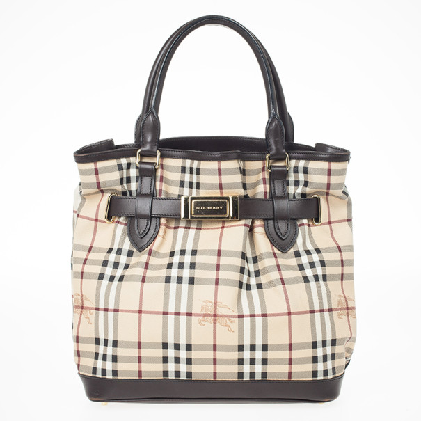 burberry medium check tote bag