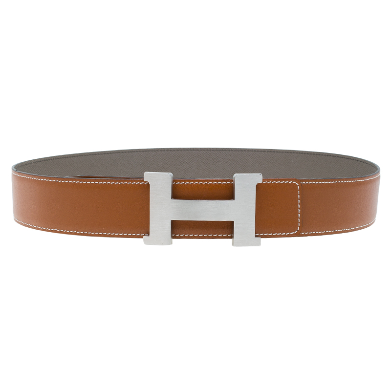 Hermes Brown Leather H Buckle Belt Size 90 CM - Buy & Sell - LC