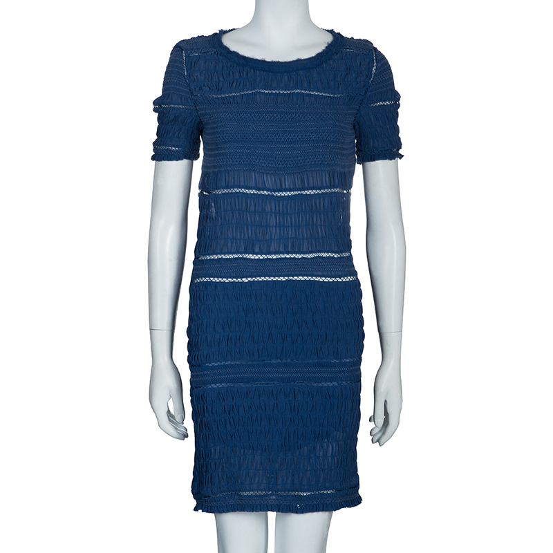 

Isabel Marant Navy Blue Smocked Dress
