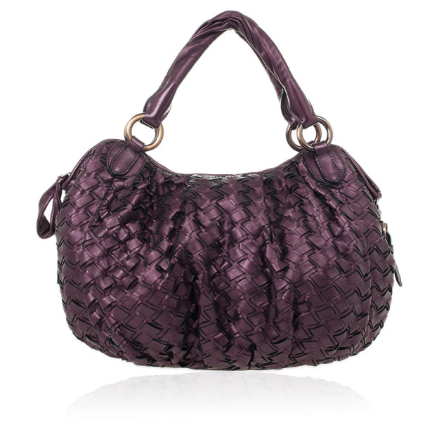 Miu Metallic Purple Woven Leather Hobo Bag At Best Price Tlc Prevnext