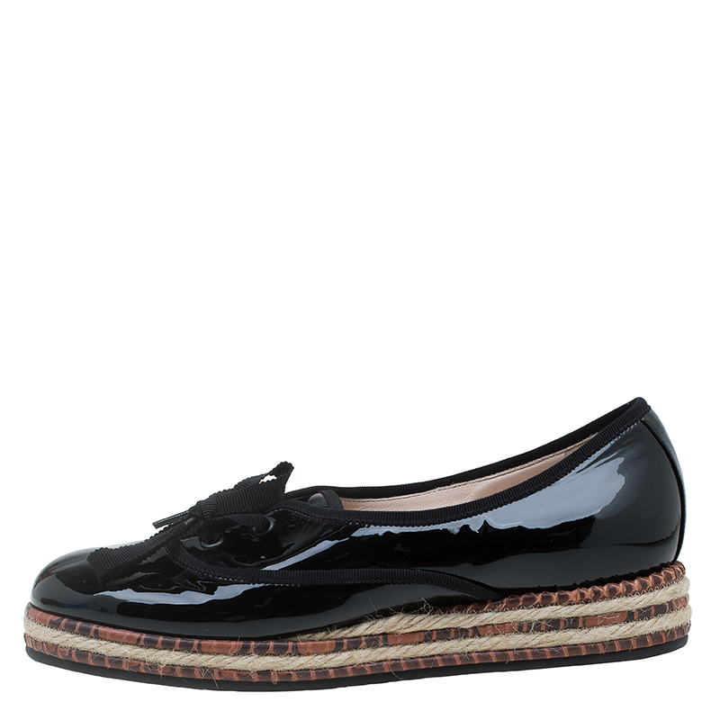 

Bottega Veneta Black Patent Espadrille Sneakers Size