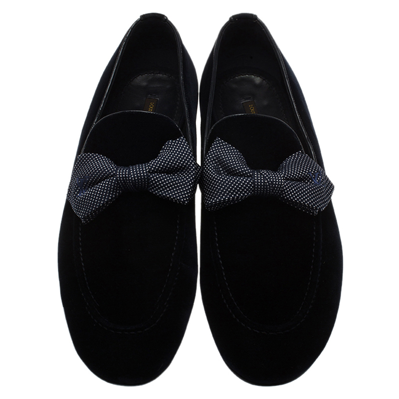 Louis Vuitton Blue Velvet Tuxedo Bow Loafers Size 43 - Buy & Sell - LC