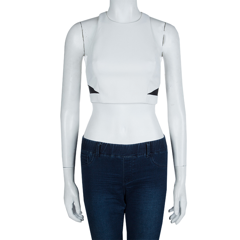 

Elizabeth and James White Sleeveless Crop Top