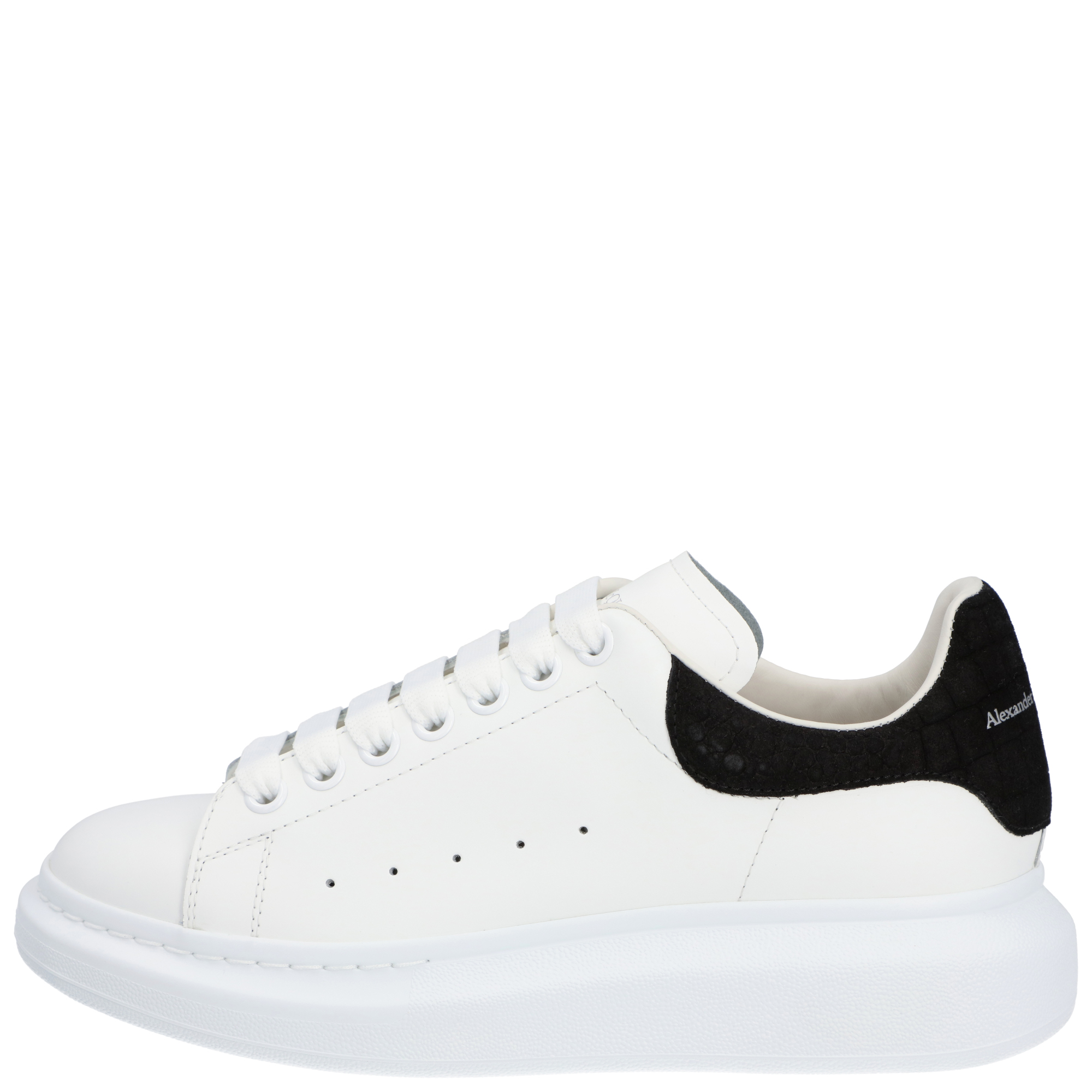 

Alexander McQueen White/Black Leather Oversized Sneakers EU