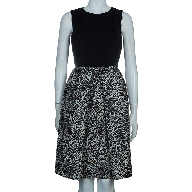 

Max Mara Studio Animal Print Belted Dress, Black