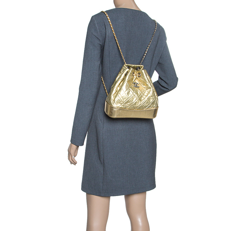 chanel backpack gold