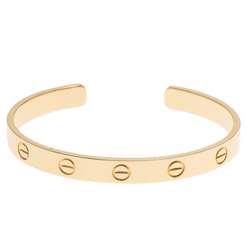 Cartier Love Open Cuff Yellow Gold Bracelet Size 16 - Buy & Sell - LC